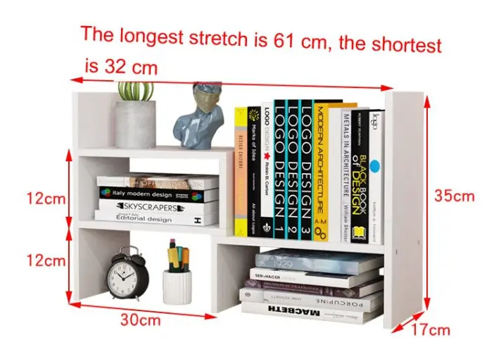 Simple Bookshelf Student Desktop Rack Dormitory Small Bookcase Office Storage Rack(Blue)
