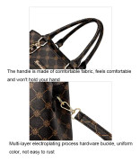 422 Large Capacity Printing Handbag(Bronze Deep Coffee Print)