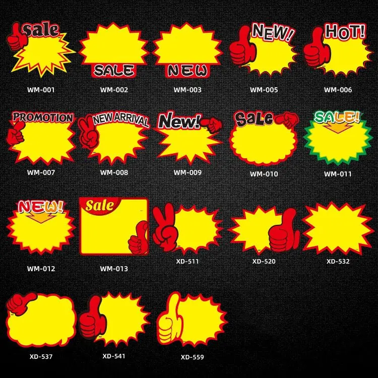 WM-005 10bags 25x19cm Explosion Sticker Product Price Tag Supermarket Price Label