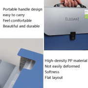 ChuangSheng A4 Hand Ventilation Piano Bag Student Document Storage Plastic Folder(8031 Gray Cover Blue)