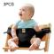 3PCS Chair Portable Seat Dining Lunch Chair Seat Safety Belt Stretch Wrap Feeding Chair Harness Seat Booster(Black)