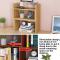 Simple Bookshelf Student Desktop Rack Dormitory Small Bookcase Office Storage Rack(Blue)