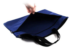 Deli 5840 Portable Canvas Zipper File Bag Double Simple Storage Bag(Orange)