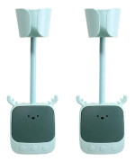 2PCS CC-195 Hands Free Fixed Air Duct Wall Mount Hair Dryer Bracket(Light Green)