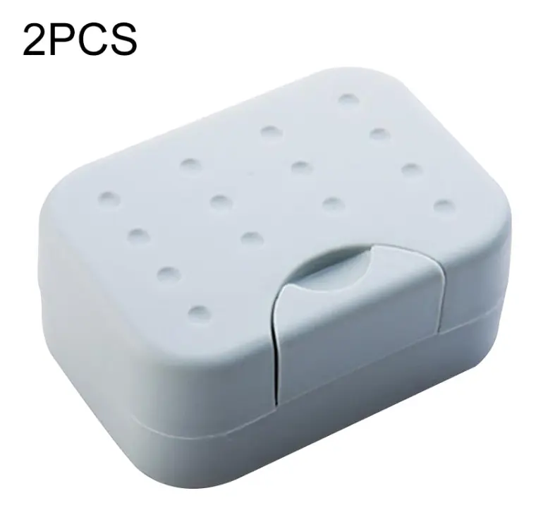 2 PCS Portable Travel Soap Box(Gray)