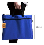 2 PCS Deli 5840 Portable Canvas Zipper File Bag Double Simple Storage Bag(Black)