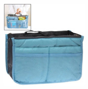Thicken Portable Multi-function Double Zipper Cosmetic Bag, Storage Bag in Bag (Blue)