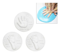 10 PCS Baby Care Air Dry Soft Clay Baby Hand and Foot Inkpad(White)