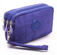 Three-Layer Zipper Short for Ladies Change Mobile Bag(Blue)