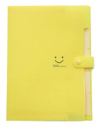 Candy-colored Smiling Face Multi-layer Portfolio Pouch Plastic Information Book File Folder(Lemon Yellow)
