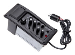 EQ-7545R Guitar Four-Band Equalizer EQ Wooden Guitar Modified Pickup Instrument Accessories(Black)