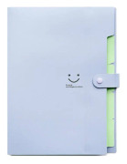 Candy-colored Smiling Face Multi-layer Portfolio Pouch Plastic Information Book File Folder(Purple)