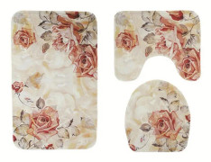 3 In 1 Anti-slip Toilet Seat Cover Toilet Mat Bathroom Bath Mat Carpet Set(SY36)