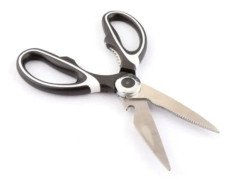Multifunctional Household Stainless Steel Scissors Can Clamp Food Scissors(Black White)