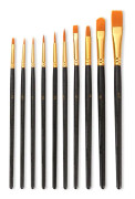 ZHU TING 20 PCS / 2 Sets Pearl Rod Nylon Hair Combination Brush Oil Paint Brush(Black Rods)