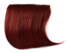 5 PCS Color Gradient Invisible Seamless Hair Extension Wig Piece Straight Hair Piece Color Bangs Hair Piece(Wine Red)