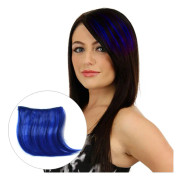 5 PCS Color Gradient Invisible Seamless Hair Extension Wig Piece Straight Hair Piece Color Bangs Hair Piece(Sapphire Blue)