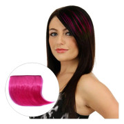 5 PCS Color Gradient Invisible Seamless Hair Extension Wig Piece Straight Hair Piece Color Bangs Hair Piece(Magenta)