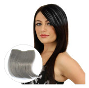 5 PCS Color Gradient Invisible Seamless Hair Extension Wig Piece Straight Hair Piece Color Bangs Hair Piece(Light Grey)