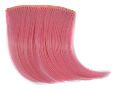 5 PCS Color Gradient Invisible Seamless Hair Extension Wig Piece Straight Hair Piece Color Bangs Hair Piece(Dark Pink)