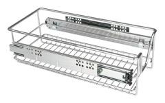 Jago - Teleskopisk kökslådeförvaring - Set med 2 - Skjutbar skåplåda - Maxbelastning 20 kg - Krompläterat metall - Silver - 30 cm