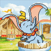 Kit tavla - Crystal Art - Dumbo - 30x30cm - Flerfärgad - Väggdekoration