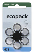 ecopack ECO675 Knappcell ZA 675 Zink-luft 620 mAh 1.4 V 6 st