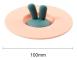 Food Grade Bunny Ears Shape Silicone Cup Lid Sealing Lid Cartoon Mug Dustproof Leak-Proof Lid(Pink)