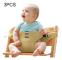 3PCS Chair Portable Seat Dining Lunch Chair Seat Safety Belt Stretch Wrap Feeding Chair Harness Seat Booster(Beige)
