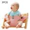 3PCS Chair Portable Seat Dining Lunch Chair Seat Safety Belt Stretch Wrap Feeding Chair Harness Seat Booster(Pink)