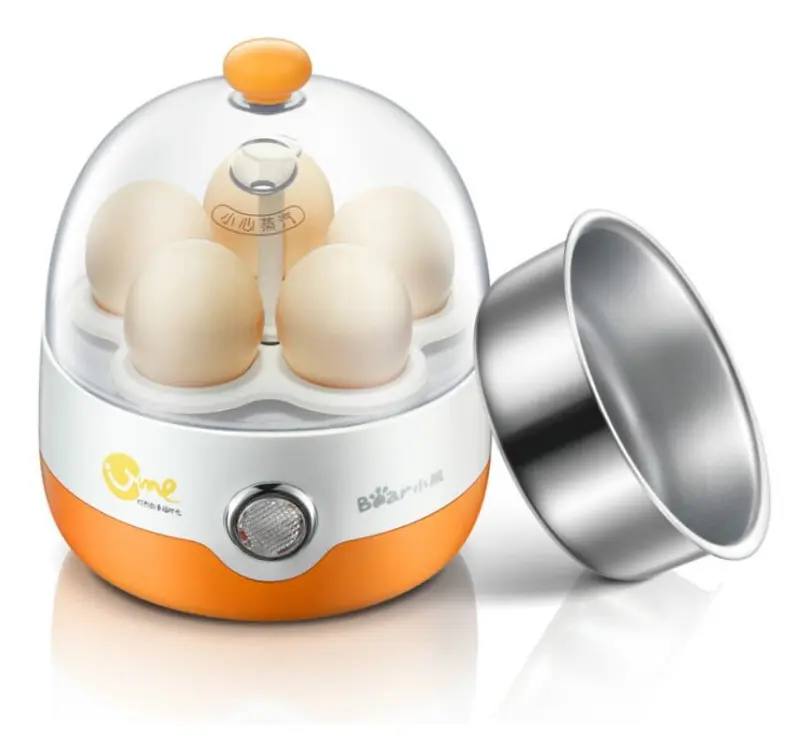 Automatic Power off Cooking Egg Mini Dingle-layer Multi-function Stainless Steel Breakfast Machine, CN Plug, 220V(Orange)
