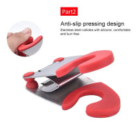 5 PCS Stainless Steel Plastic Pan Edge Clamp Anti-Scald Rubber Bracket Kitchen Gadgets(Red)
