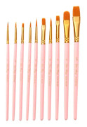 Zhuting Multifunctional Matte Nylon Wool Watercolor Brush Set(10 PCS/Set Ice Cream Pink)