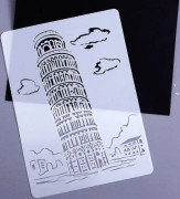 10 PCS 3 Pisa Tower Construction Series Painting Template Theme City A4 Label Template