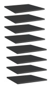 Hyllplan 8 st svart högglans 40x40x1,5 cm spånskiva