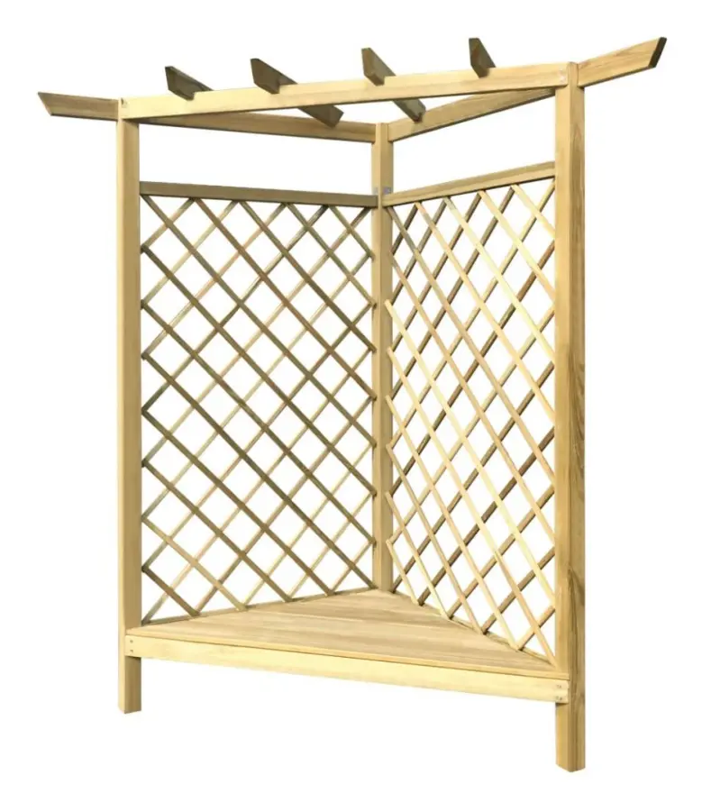 vidaXL Hörnpergola med säte 130x130x197 cm impregnerad furu