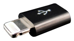 Adapter USB PowerNeed Lightning - microUSB Czarny (I5M)