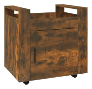 Skrivbordsvagn rökfärgad ek 60x45x60 cm konstruerat trä