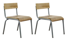 KidsDepot Stolar Original mangoträ grå 2 st