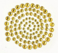 Självhäftande Rhinestones 100 st - Deep Yellow (Gold)
