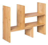 Bordbräda - 3 Justerbara hyllor - Desk Organizer - Bamboo - Naturel