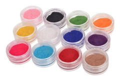 H-12 Colors Velvet Flocking Powder för kvinnor Nagellack