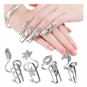 1: a / 4st Rhinestone Nail Art för tjejer, silver