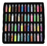 48 färger glasflaska smycken Nagelpaljetter Glitterpulver