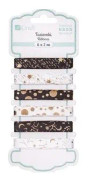 Dalprint Ribbons DPCRAFT 6 x 2m white-black-gold Dalprint