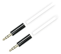 DELTACO ljudkabel, 3,5mm hane till 3,5mm hane, 0,5m, vit (AUD-102)