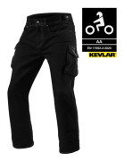 KEVLAR CARGO JEANS BLACK - LONG LEG CE AA STRETCH UNISEX MC JEANS - MCV