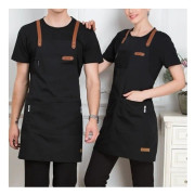 Milk Tea Coffee Fondue Restaurant Canvas Apron(Black)