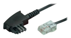 Helos anslutningskabel TAE F / RJ45 8P2C, router, 3 m
