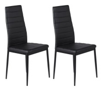 2-pack Slim Matstol - Svart